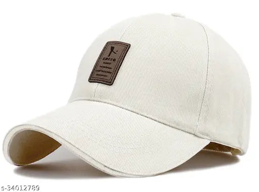 Tan baseball cap with embroidered logo