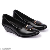 Synthetic leather women's comfortable bellie shoe, hand-stitched insoles, flexible footbed for party wear