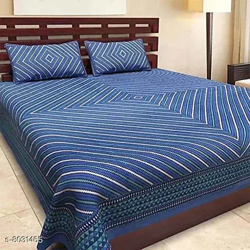 Jaipuri 100 % cotton double bedsheet with 2 pillow cover