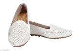 Comfortable cream synthetic Saanvishubh belie for girls and women, slip-on ballet shoes for daily use or casual events, India origin
