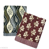 Feather green cotton blanket set, pack of 2 with free size (90in x 60in), soft and cozy, made in India