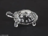 Sai Collection crystal turtle glass showpiece, good luck Feng Shui decor, India-made