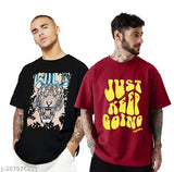 Cotton blend, oversized half sleeve men's combo T-shirt pack of 2. Available in various sizes, perfect for telling your story in style