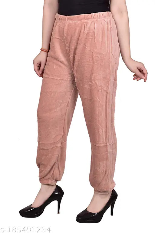 Pink satin pants, women's only wear pyjama