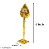 Gold Murugan Vel Metal decorative showpiece (6 inch), Indian crafted for pooja room, office, or car dashboard