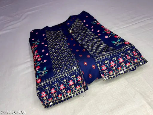 Premium rayon print kameez with sequence embroidery