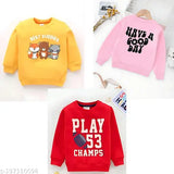 Fashionable cotton blend printed net sweater for kids aged 3-7 years, long sleeves on display