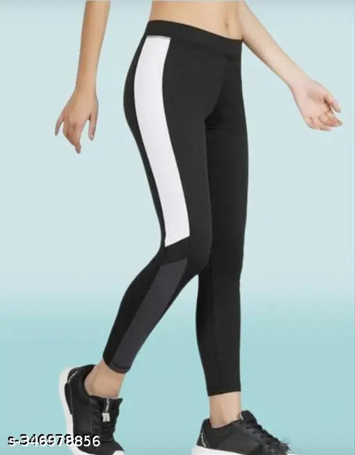 Black printed net A.S jeggings: Stylish gym wear with 4-way Lycra for comfort & flexibility