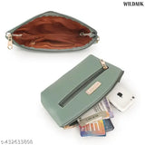 Light blue satin clutch purse with zip closure