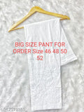 Chikankari special big cotton pants for women in white color
