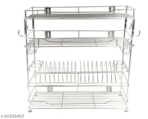 Silver metal kitchen wall mountable utensil stand