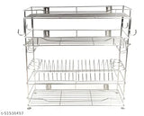 Silver metal kitchen wall mountable utensil stand