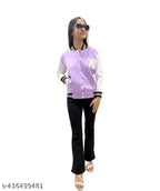 Lavender fleece bomber jacket, solid design for women & girls, made in India