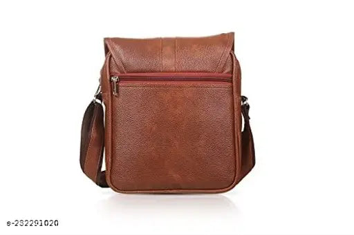 Men's casual crossbody synthetic leather sling bag with shoulder strap, suitable for office or travel