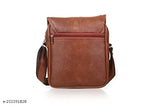 Men's casual crossbody synthetic leather sling bag with shoulder strap, suitable for office or travel