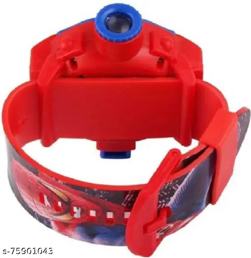 Digital watch with blue strap and red case