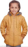 Girl in yellow puffer jacket with fur trim