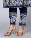 Rayon Anarkali Kurta with Palazzos, Jaipuri block-printed, 3/4 sleeves, worn with jeggings and flats
