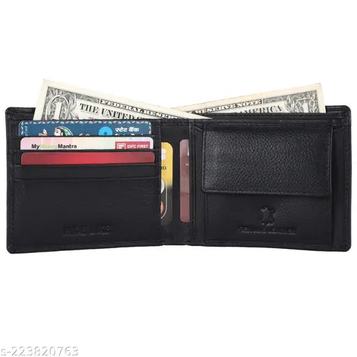 Black original leather HIDE LIKE RFID wallet, 2-compartment money and document holder for men
