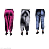 Pink and blue striped pants, comfortable lounge wear