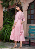 Gray rayon Aari work Anarkali Kurti, intricate embroidery, traditional Indian garment