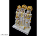 Handcrafted marble Lord Ram Darbar idol, 55 inches, Indian Hindu religious showpiece