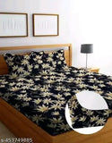 Attractive cotton floral fitted double bedsheet with 2 large pillow covers, superfine quality for summer use