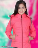 Stylish girls zipper jacket, pink and black, hoodie