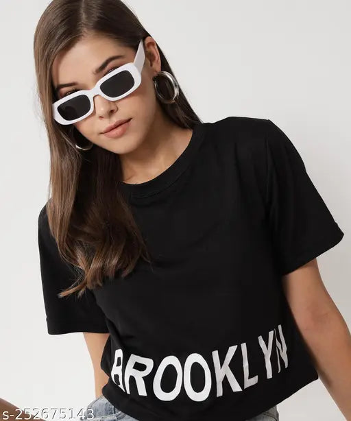 Short-sleeve printed crepe tunics for women, size S (bust 36in), made in India