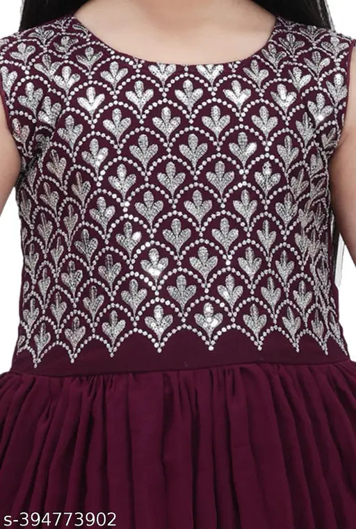 Sequined georgette anarkali work top with sharara bottom, embellished sleeveless for ethnic wear