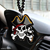 Indian-made pirate skull car hanging, high-quality printed for trendy vehicle decor