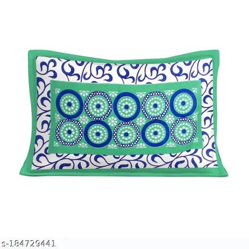 Indian-made, 104 TC cotton 3D printed flat bedsheet. Ethnic motifs, superfine quality, pack of 1. Perfect for summer