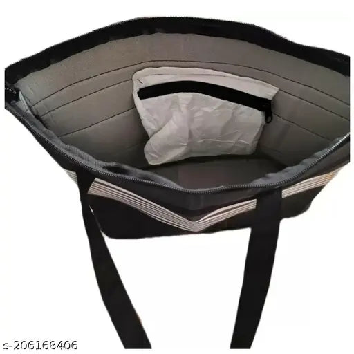 Large rectangular storage bag with zipper closure and handle. Capable of storing various items such as books, magazines, blankets, clothes, or toys