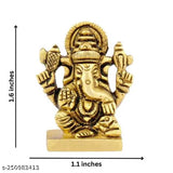 Brass Lord Ganesha SSF idol (55gm), ideal for home, car dashboard, or office decor