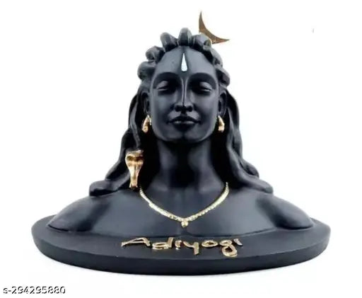 Adi Yogi Pineapple Figurine, black resin material, handcrafted decorative item