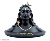 Adi Yogi Pineapple Figurine, black resin material, handcrafted decorative item