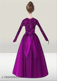 Indian kids formal dresses in net fabric, long sleeve design, perfect for parties or casual wear