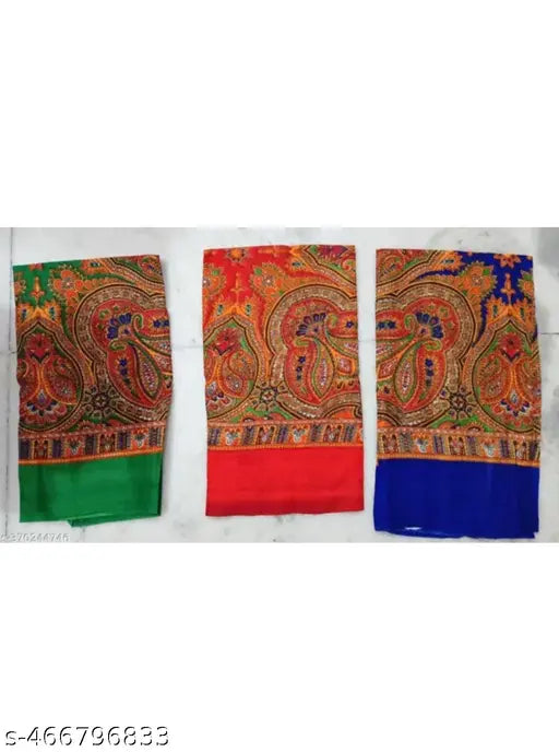 Cotton printed net scarves for women, free size, India