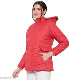 XL polycotton quilted women's jacket in self-design net, ideal for layering during winter with denim and boots - India origin