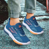 Blue and white sports sneakers, breathable mesh fabric, supportive cushioning, suitable for running, versatile styles for boys and girls