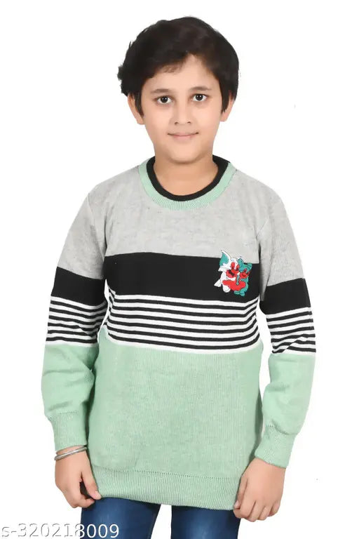 Multicolor wool pullover sweater for kids, colorblocked design, top-selling BLUSHH COLLECTION on Gillkart