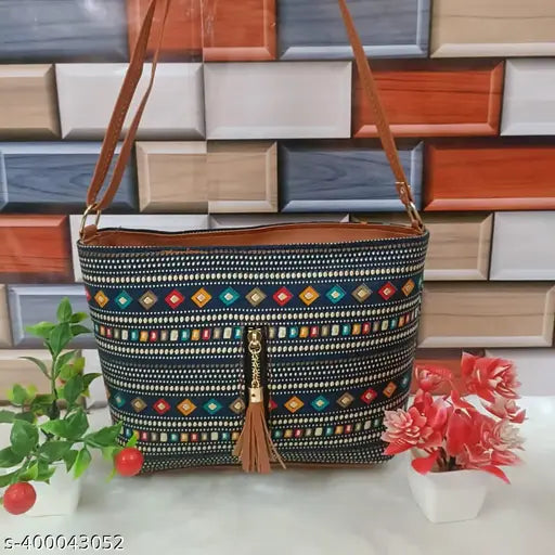 Multicolored beaded tote women's daily use bag