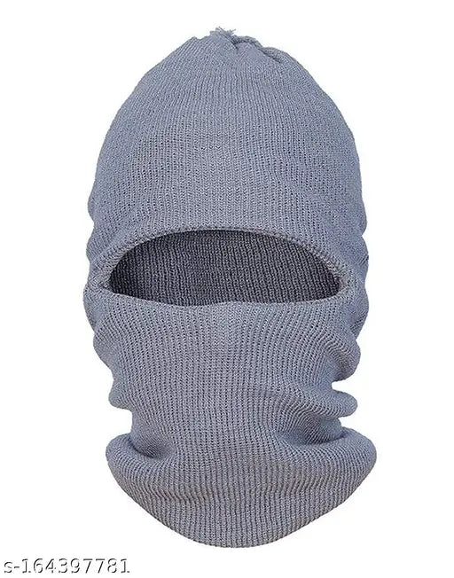 Light Grey Woolen Monkey Cap, stylish and warm men's beanie by Shashank Soul, perfect for chilly days