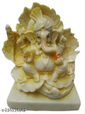 Multicolor polyresin Ganesh idol, 13cm tall, spiritual figurine for pooja/home decor, north-east placement per Vastu