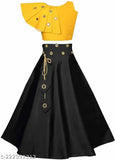 Handcrafted, 100% Silk Cotton Blend baby lehenga choli and dupatta set, embellished with mirror work, available in multiple sizes (2-12 years)