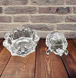 Clear glass crystal turtle with plate for feng shui and vastu