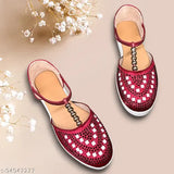 Synthetic red Ballerinas for women - Women stylish bellies, contemporary design, closed back, comfortable walking experience