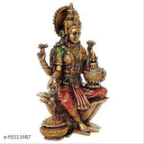 Gold resin Laxmi idol, Indian Diwali decoration, Maa Lakshmi Ji statue for wealth, prosperity, and success