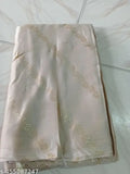 Foil print saree, tan with gold foil design