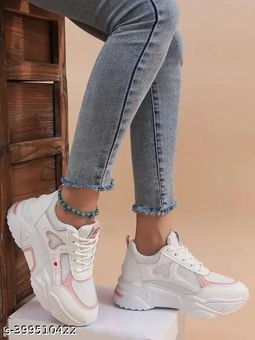 latest women pink love shoes
